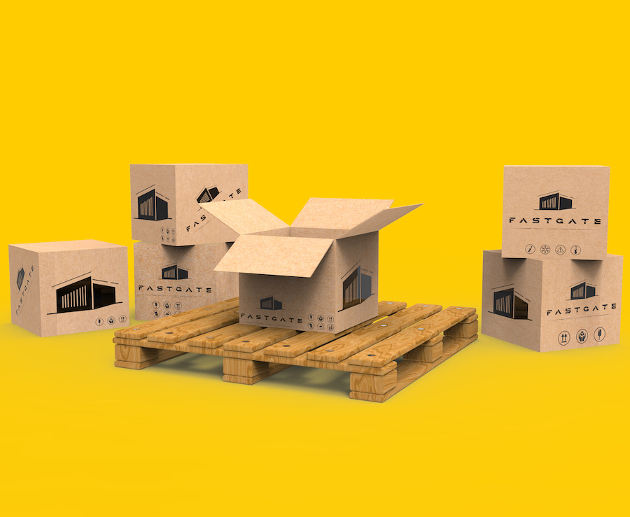 Montacargas con un rack